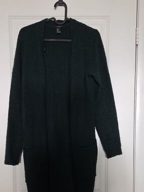 Forever 21 Deep Green Open Front Duster Cardigan